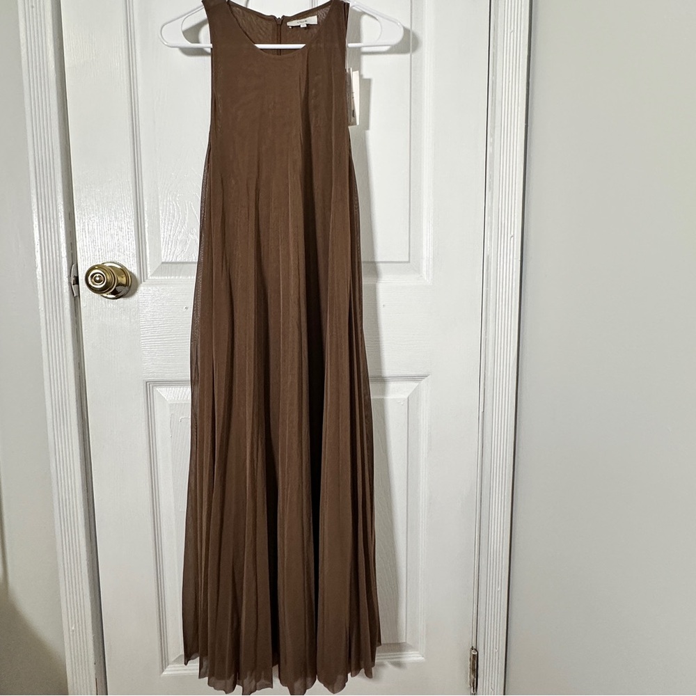 NWT Vince High Neck Pleated Dress - Picture 3 of 12